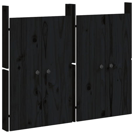 Portes d'armoire Vidaxl pour cuisine extérieure 2 ST 50x9x82 cm Bois de pin noir