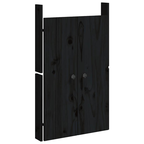 Portes d'armoire Vidaxl pour cuisine extérieure 2 ST 50x9x82 cm Bois de pin noir