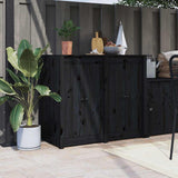 Portes d'armoire Vidaxl pour cuisine extérieure 2 ST 50x9x82 cm Bois de pin noir