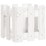 Vidaxx jardinière avec clôture design 30x30x30 cm bois de pin massif blanc