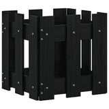 VidaXL Jardinière avec clôture design 30x30x30 cm bois de pin massif noir