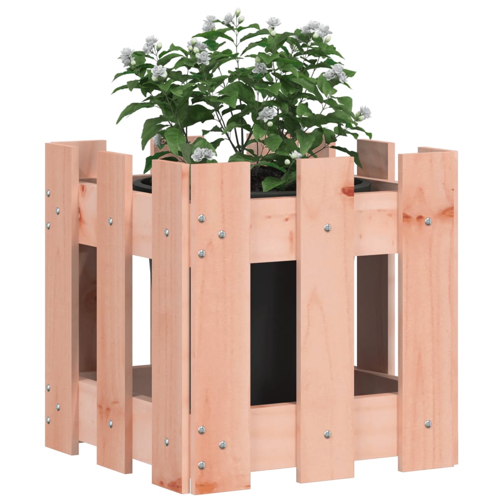 Vidaxx jardinière avec clôture design 30x30x30 cm bois de dougas massif