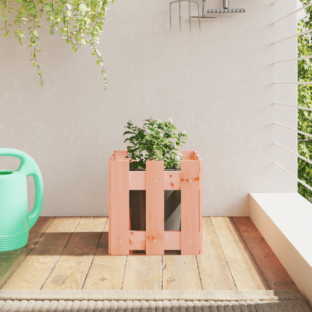Vidaxx jardinière avec clôture design 30x30x30 cm bois de dougas massif