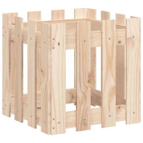 Vidaxx jardinière avec clôture design 40x40x40 cm bois de pin massif