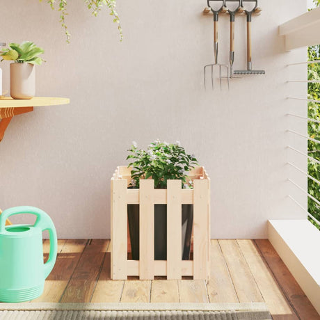 Vidaxx jardinière avec clôture design 40x40x40 cm bois de pin massif