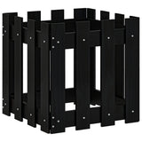 Vidaxx jardinière avec clôture design 40x40x40 cm bois de pin massif noir