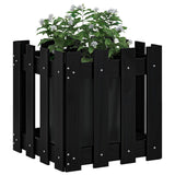 Vidaxx jardinière avec clôture design 40x40x40 cm bois de pin massif noir