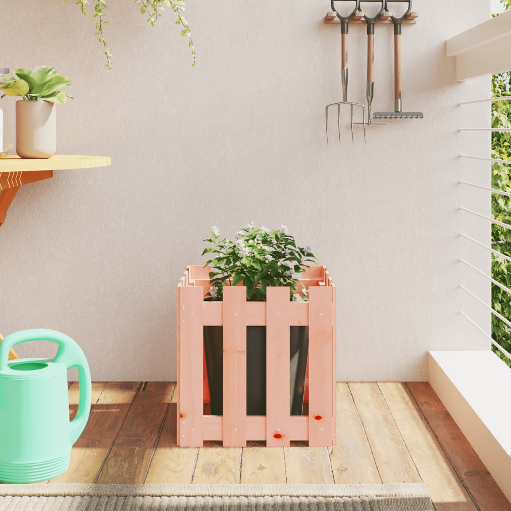 VidaXL jardinière avec clôture design 40x40x40 cm bois de Douglas massif
