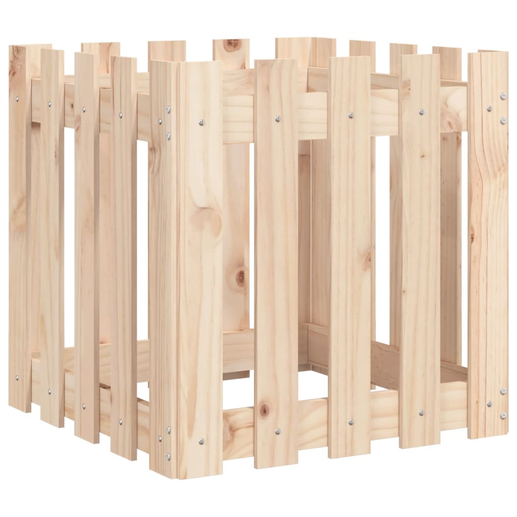 Vidaxx jardinière avec clôture design 50x50x50 cm bois de pin massif
