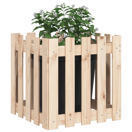 Vidaxx jardinière avec clôture design 50x50x50 cm bois de pin massif