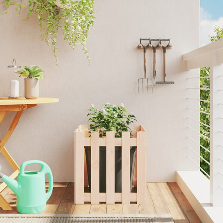 Vidaxx jardinière avec clôture design 50x50x50 cm bois de pin massif