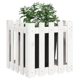 Boîte de planification Vidaxl avec clôture 50x50x50 cm en pin solide blanc