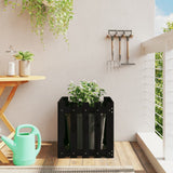 VidaXL Jardinière avec clôture design 50x50x50 cm bois de pin massif noir
