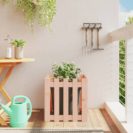 VidaXL jardinière avec clôture design 50x50x50 cm bois de Douglas massif