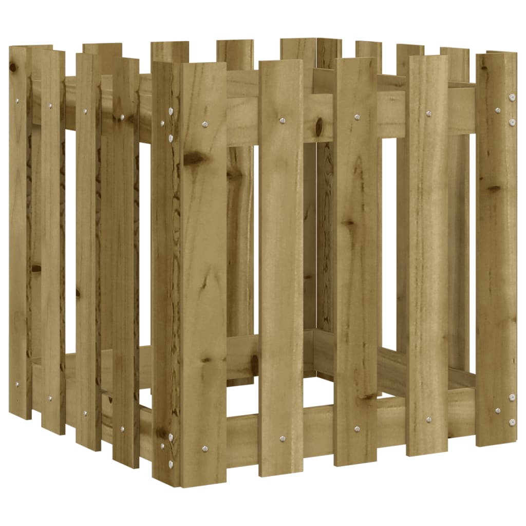 Vidaxx jardinière avec clôture design 50x50x50 cm bois de pin imprégné