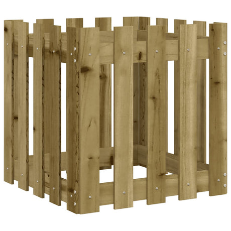 Vidaxx jardinière avec clôture design 50x50x50 cm bois de pin imprégné