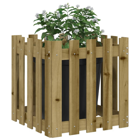 Vidaxx jardinière avec clôture design 50x50x50 cm bois de pin imprégné