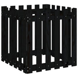 Vidaxx jardinière avec clôture design 60x60x60 cm bois de pin massif noir