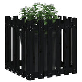Vidaxx jardinière avec clôture design 60x60x60 cm bois de pin massif noir