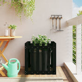 Vidaxx jardinière avec clôture design 60x60x60 cm bois de pin massif noir