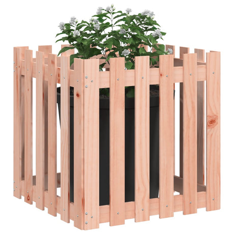 VidaXL jardinière avec clôture design 60x60x60 cm bois de Douglas massif