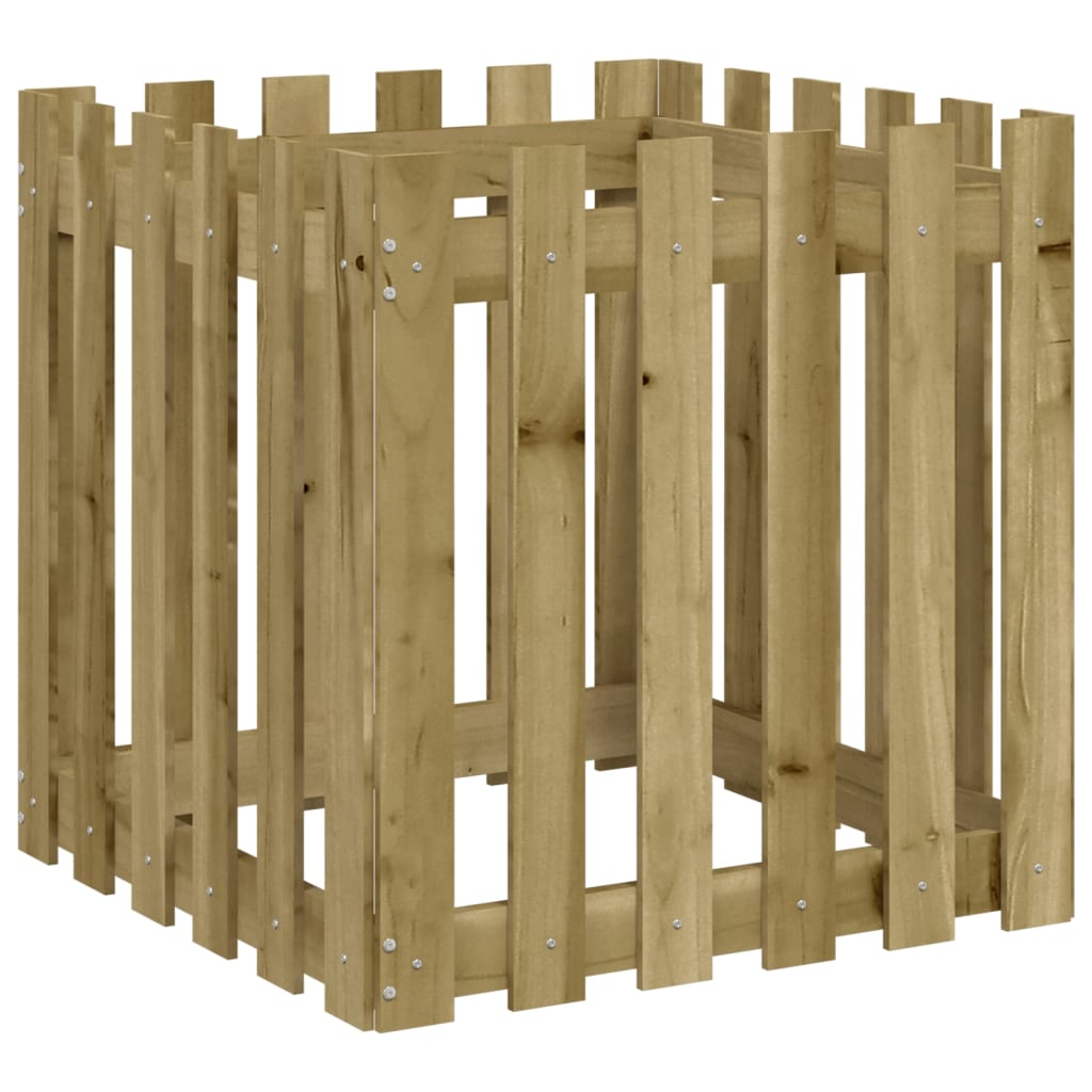 Vidaxl -planter med fekting 60x60x60 cm impregnert furu