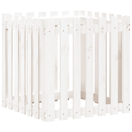 Vidaxx jardinière avec clôture design 70x70x70 cm bois de pin massif blanc