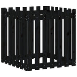 Vidaxx jardinière avec clôture design 70x70x70 cm bois de pin massif noir