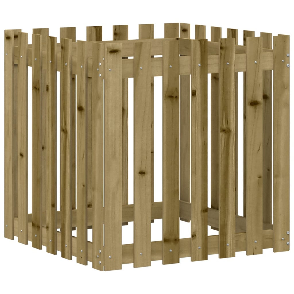 Vidaxx jardinière avec clôture design 70x70x70 cm bois de pin imprégné