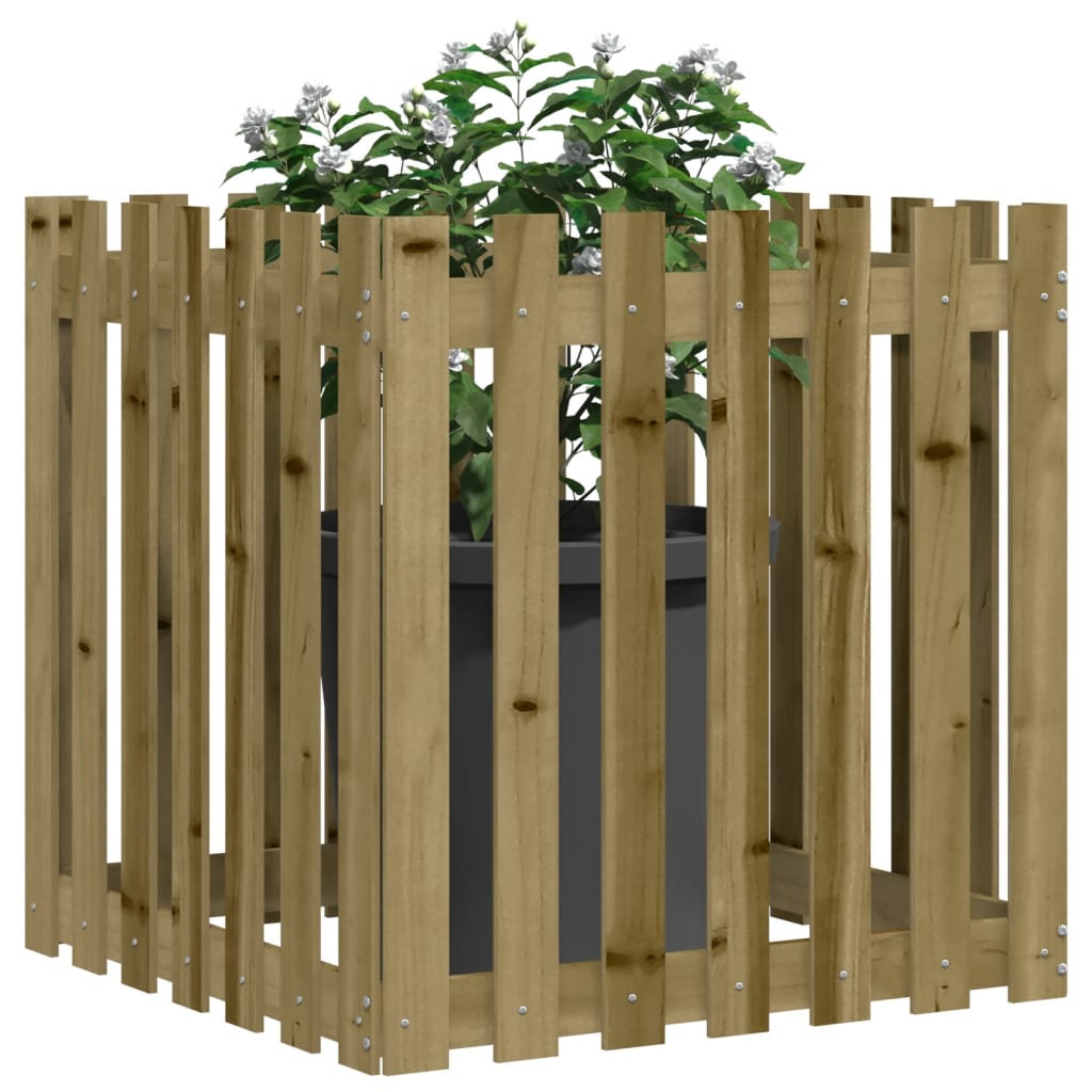 Vidaxl Planter med fäktning 70x70x70 cm impregnerad tall