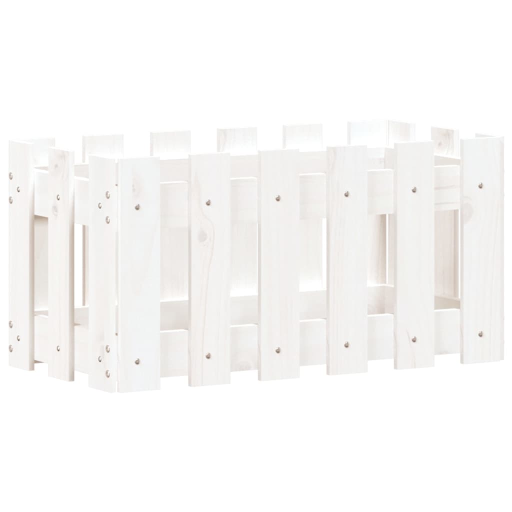 Boîte de planification Vidaxl avec clôture 60x30x30 cm en pin massif blanc