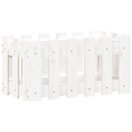 Boîte de planification Vidaxl avec clôture 60x30x30 cm en pin massif blanc