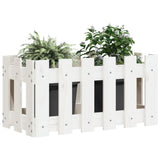 Boîte de planification Vidaxl avec clôture 60x30x30 cm en pin massif blanc