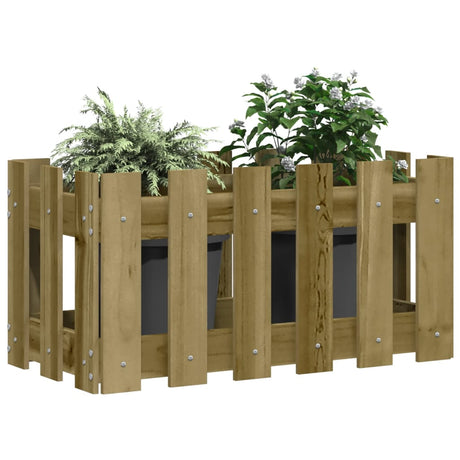 Vidaxx jardinière avec clôture design 60x30x30 cm bois de pin imprégné