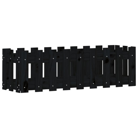 Vidaxx jardinière clôture surélevée design 100x30x30 cm bois de pin noir