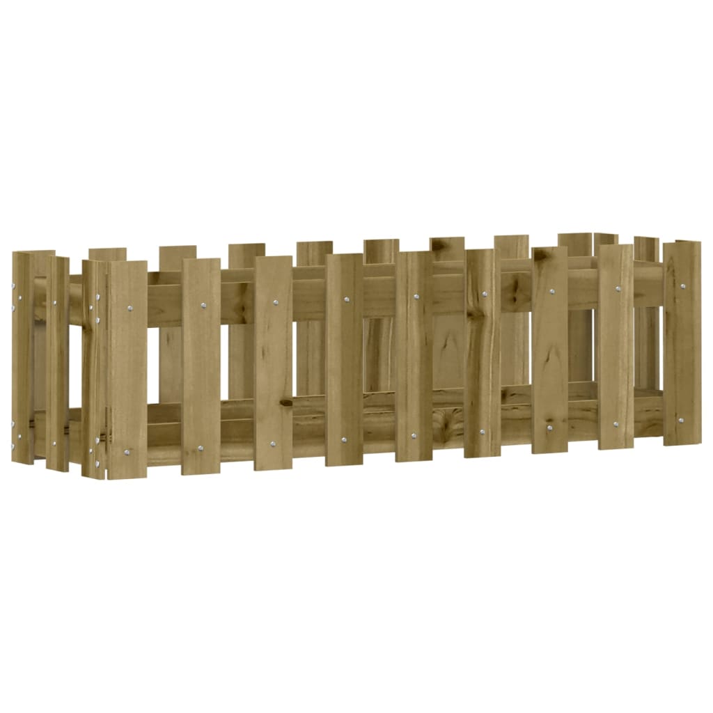 Vidaxxl jardinière surélevée design clôture 100x30x30 cm bois imprégné