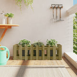 Vidaxxl jardinière surélevée design clôture 100x30x30 cm bois imprégné