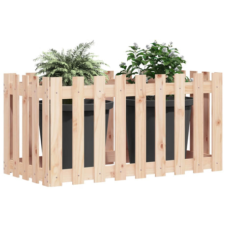 Vidaxx jardinière surélevée avec clôture design 100x50x50 cm bois de pin