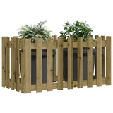 Vidaxxl jardinière surélevée design clôture 100x50x50 cm bois imprégné