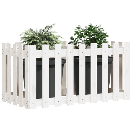 Vidaxx jardinière clôture surélevée design 100x50x70 cm bois de pin blanc