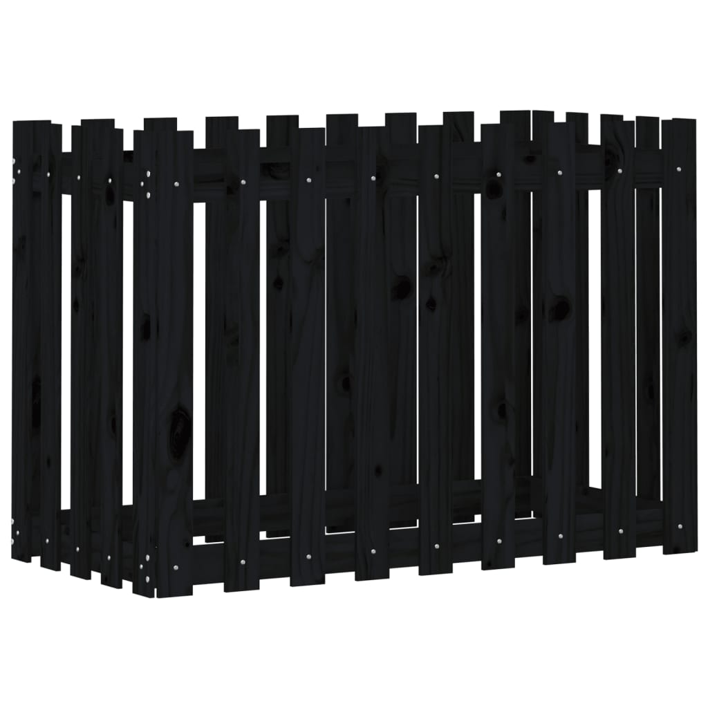 Vidaxx jardinière clôture surélevée design 100x50x70 cm bois de pin noir