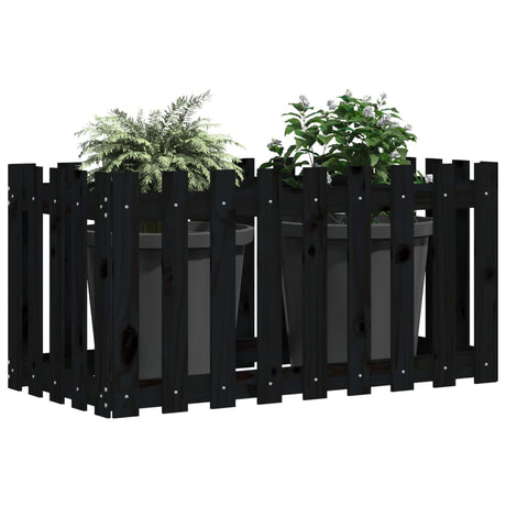 Vidaxx jardinière clôture surélevée design 100x50x70 cm bois de pin noir
