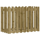 Vidaxxl jardinière surélevée design clôture 100x50x70 cm bois imprégné