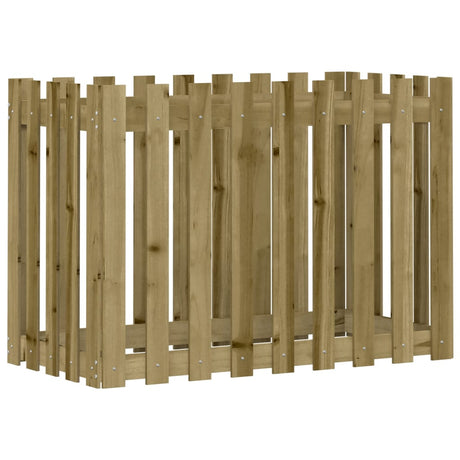 Vidaxxl jardinière surélevée design clôture 100x50x70 cm bois imprégné