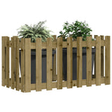 Vidaxxl jardinière surélevée design clôture 100x50x70 cm bois imprégné