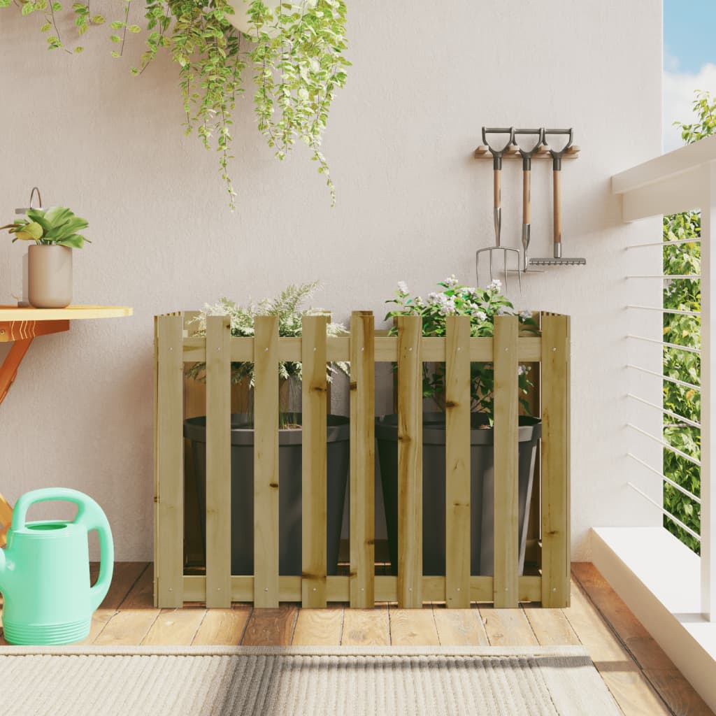 Vidaxxl jardinière surélevée design clôture 100x50x70 cm bois imprégné