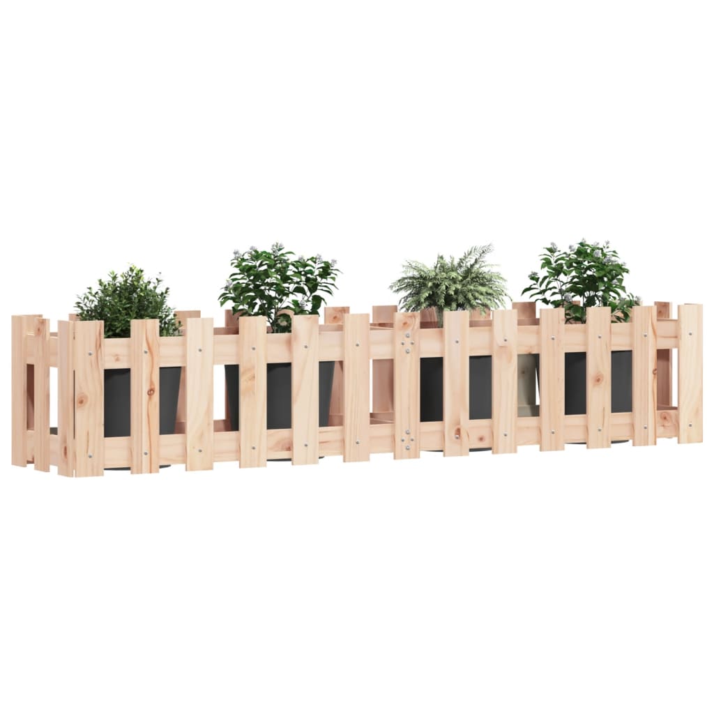 Vidaxl Planter hevet med gjerdesign 150x30x30 cm furu tre