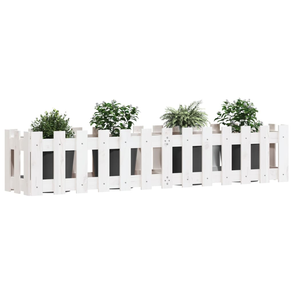 Vidaxx jardinière clôture surélevée design 150x30x30 cm bois de pin blanc