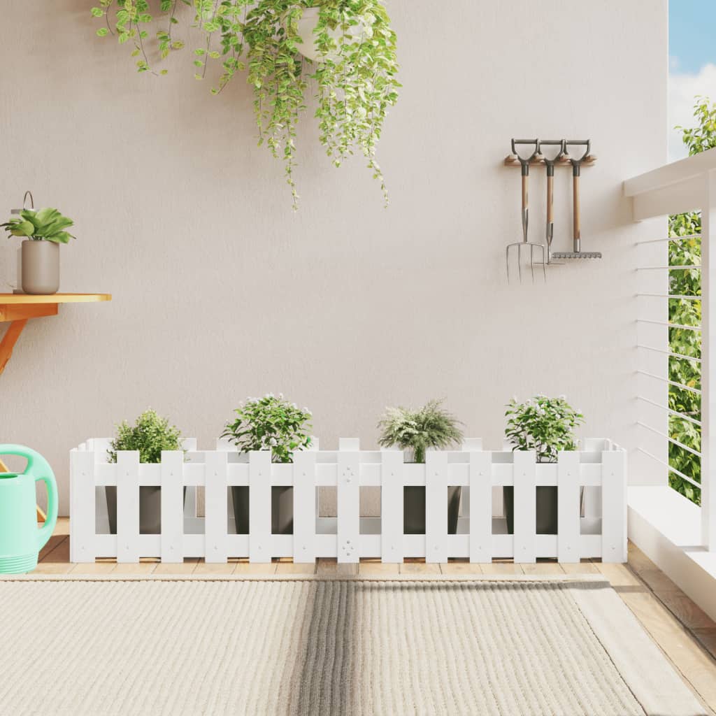 Vidaxx jardinière clôture surélevée design 150x30x30 cm bois de pin blanc