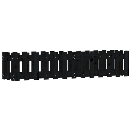 Vidaxx jardinière clôture surélevée design 150x30x30 cm bois de pin noir